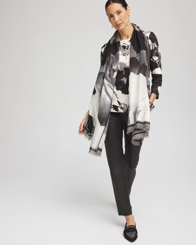 Floral 3/4 Sleeve Bateau Neck Tee - image 2